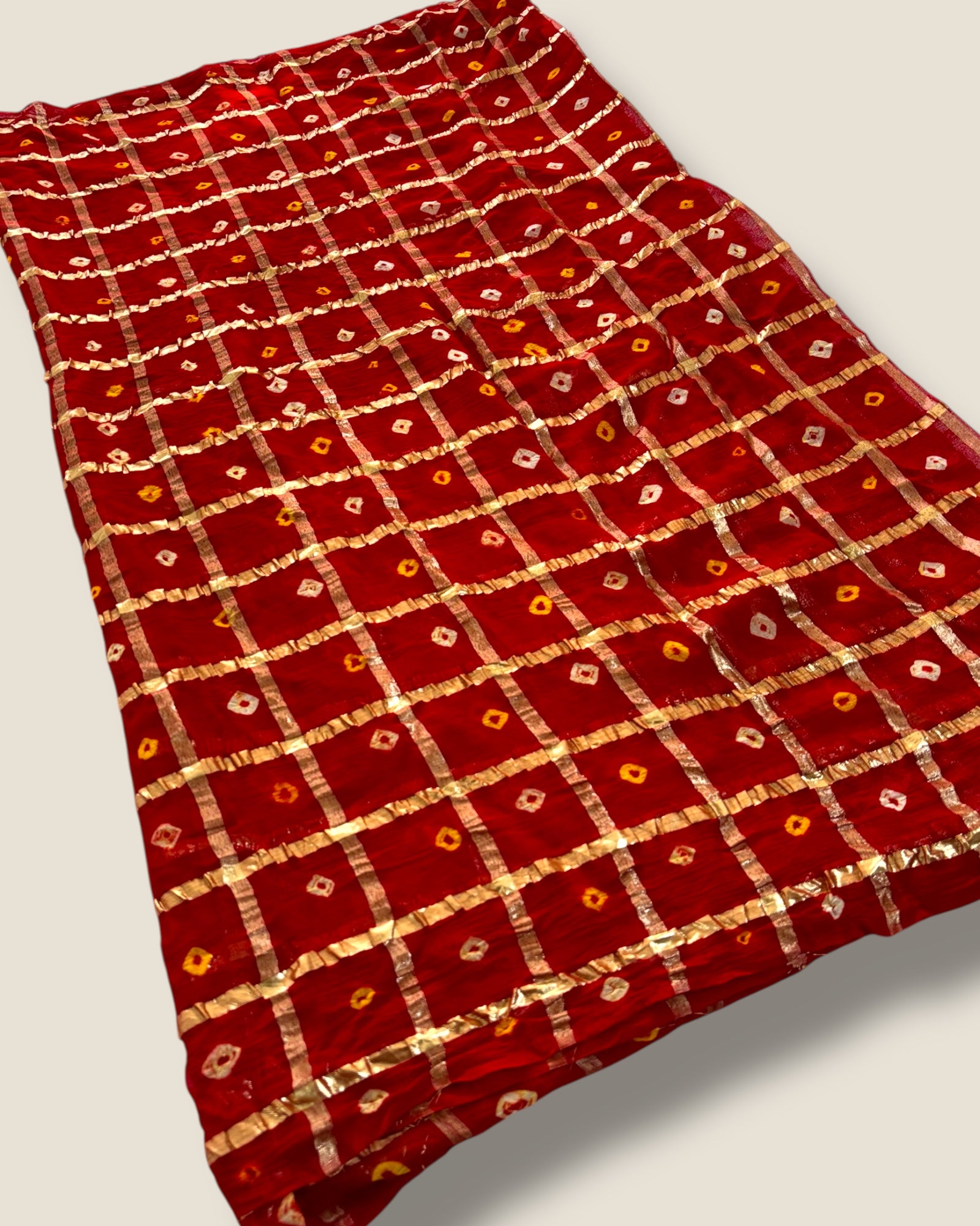 Buy Women’s Red Bandhani Gharchola Saree Online – Premium Zari Work Saree from Lfariya Fashion