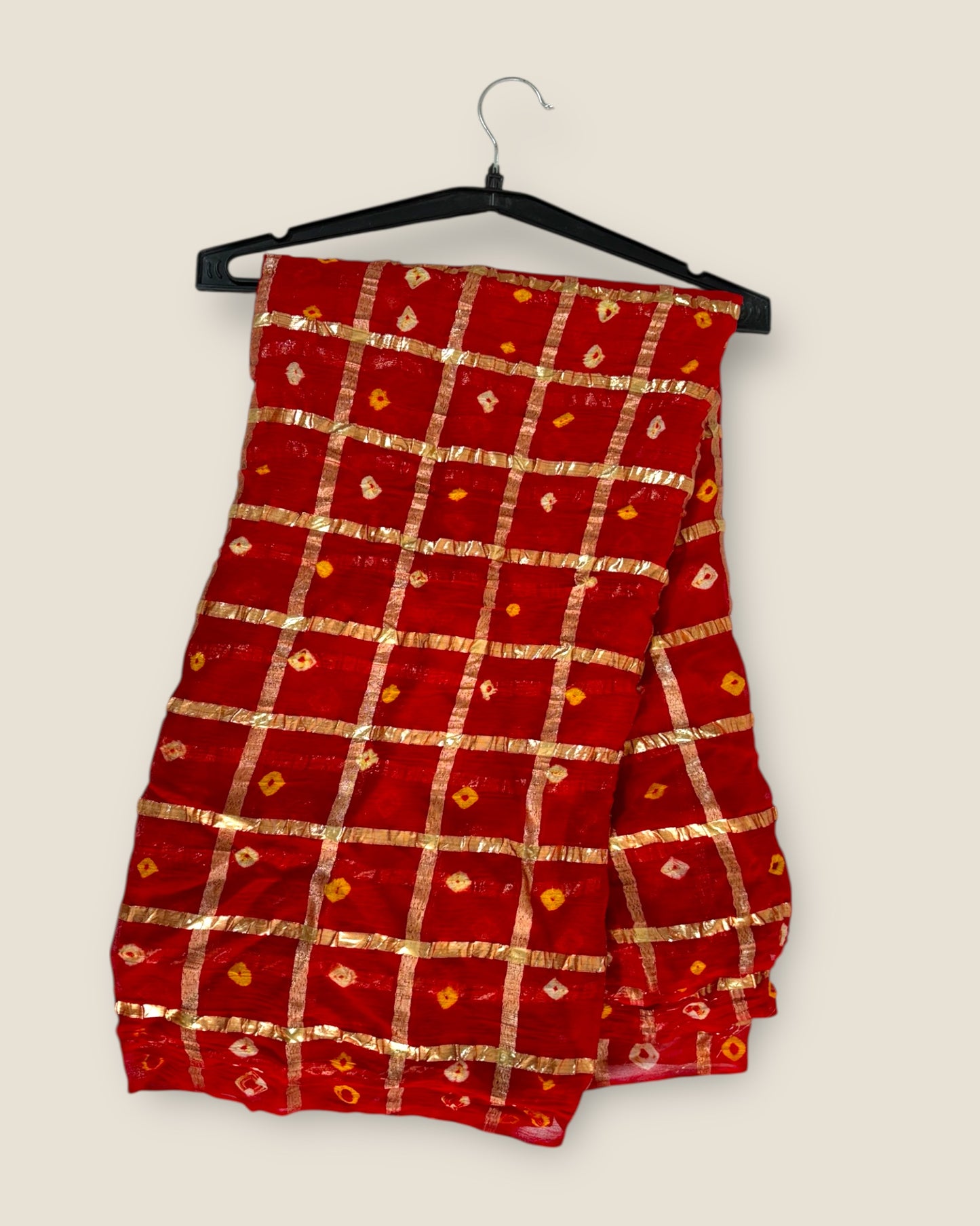 Shop Red Bandhani Gharchola Saree with Fine Zari Design for Women – Authentic Rajasthani Saree by Lfariya Fashion