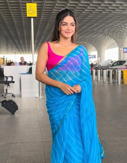 Chiffon Leheriya Light Weight Saree | Rajasthani Saree – Lfariya Fashion