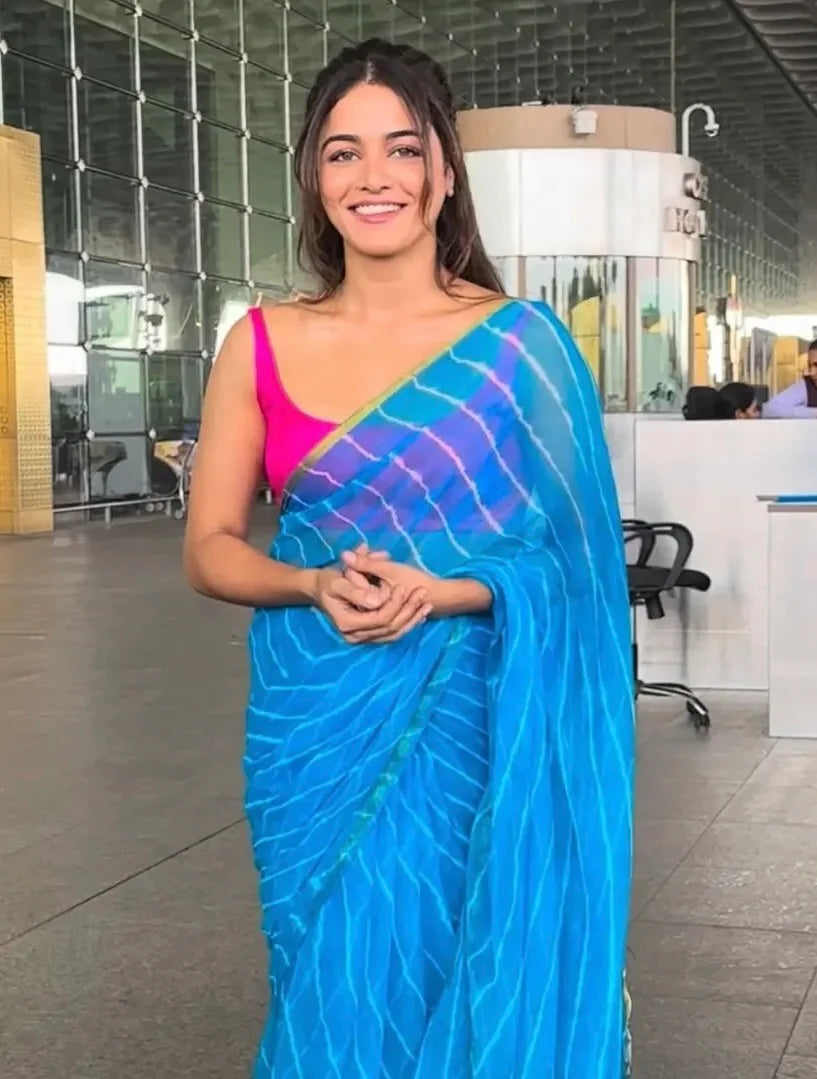 Chiffon Leheriya Light Weight Saree | Rajasthani Saree – Lfariya Fashion
