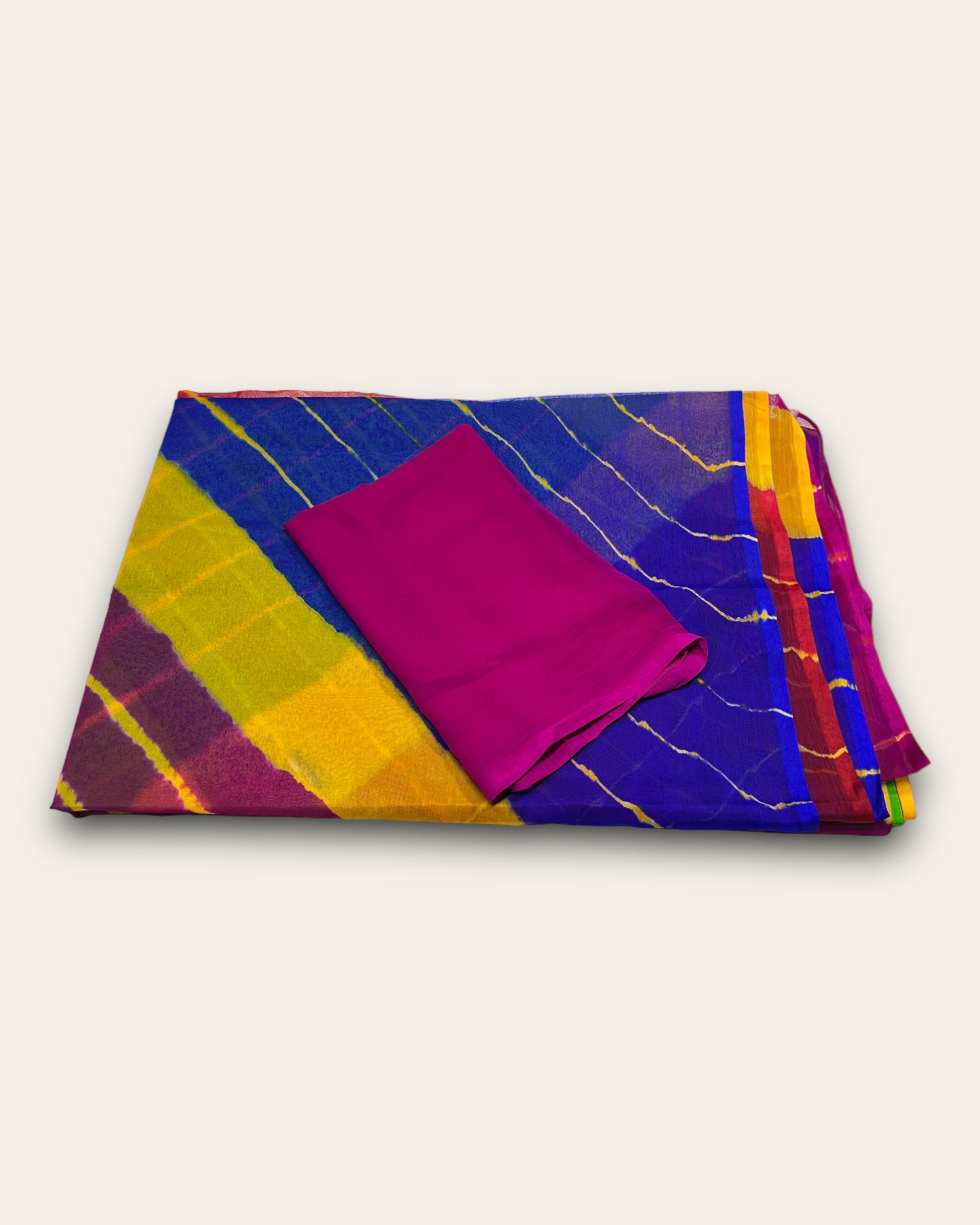Chiffon Multi Leheriya Light Weigth Saree