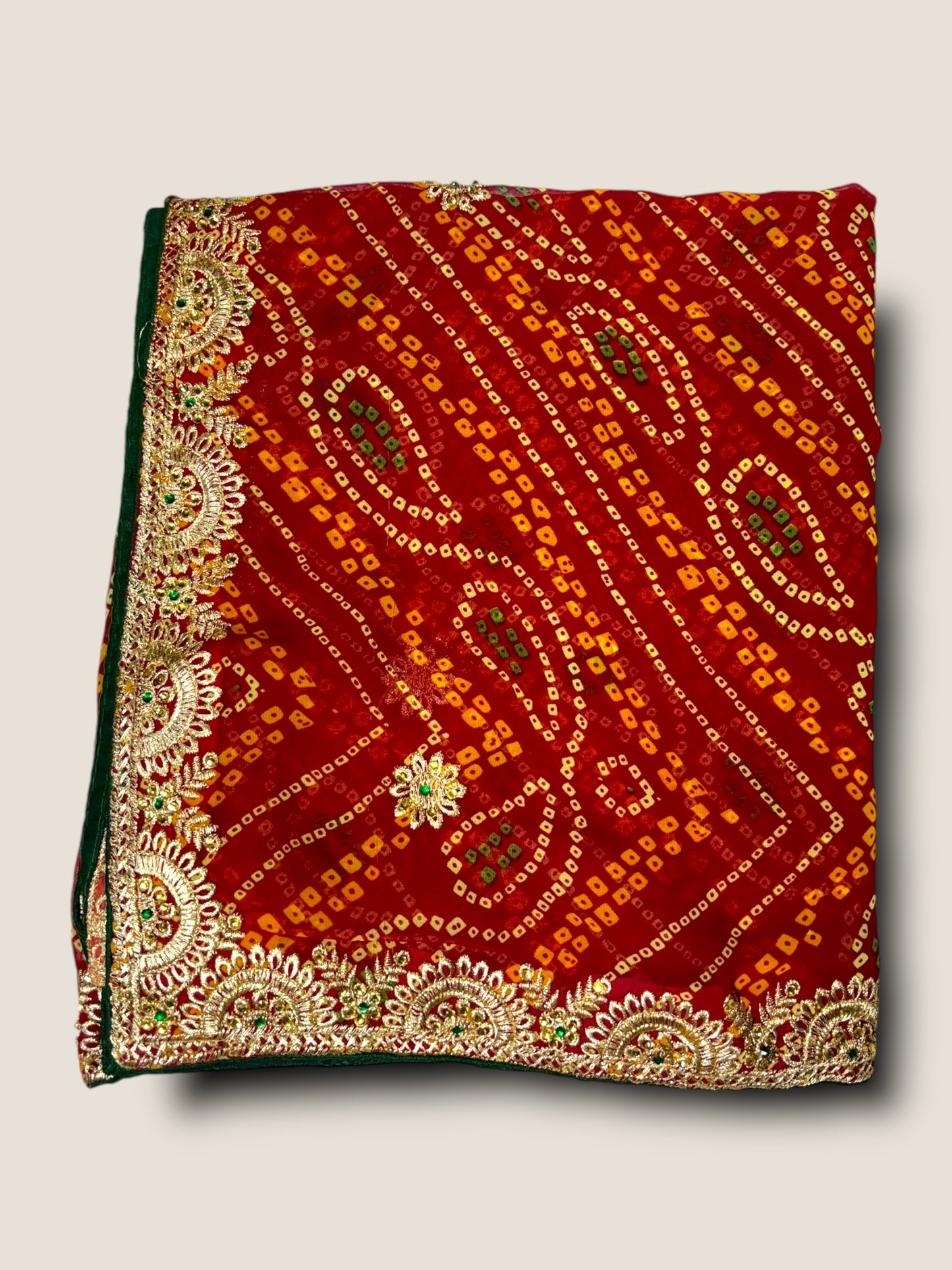 Printed Bandhani Zari Work Georgette Saree | Festive & Wedding Saree – Lfariya Fashion