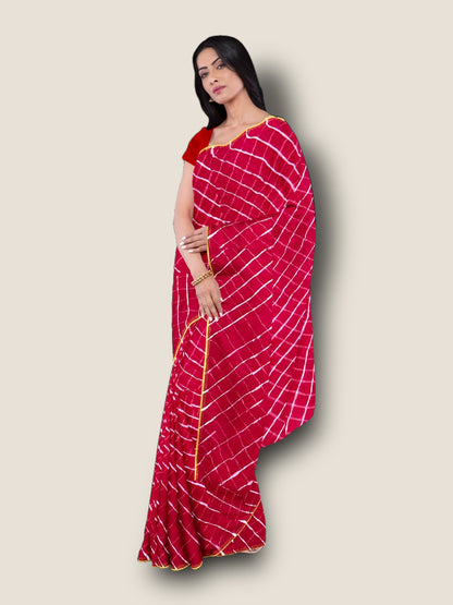 Chiffon Leheriya Light Weight Saree | Rajasthani Saree – Lfariya Fashion