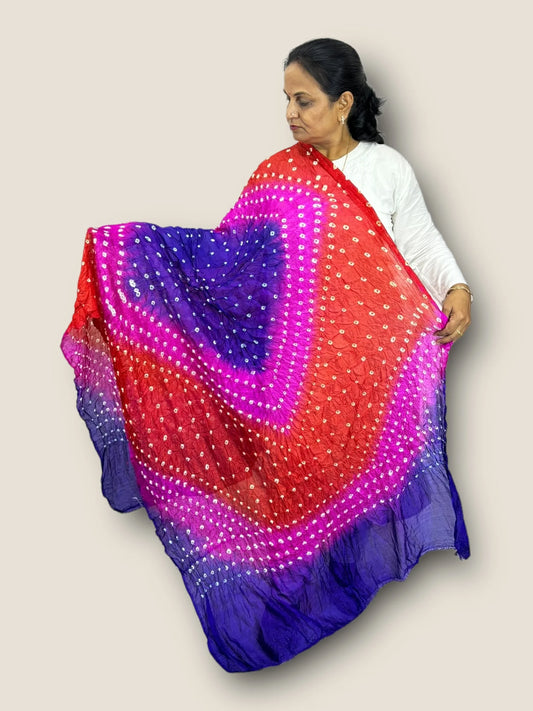 Handmade Bandhani Dupatta Multi Colour