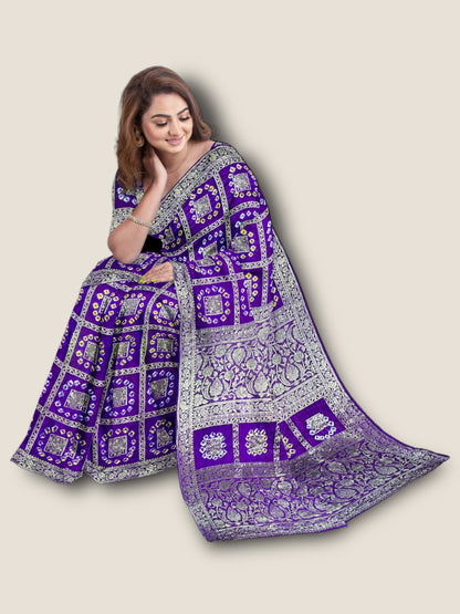 Banarasi Gharchola Bandhani Saree – Traditional Rajasthani Wedding Wear | Lfariya Fashion