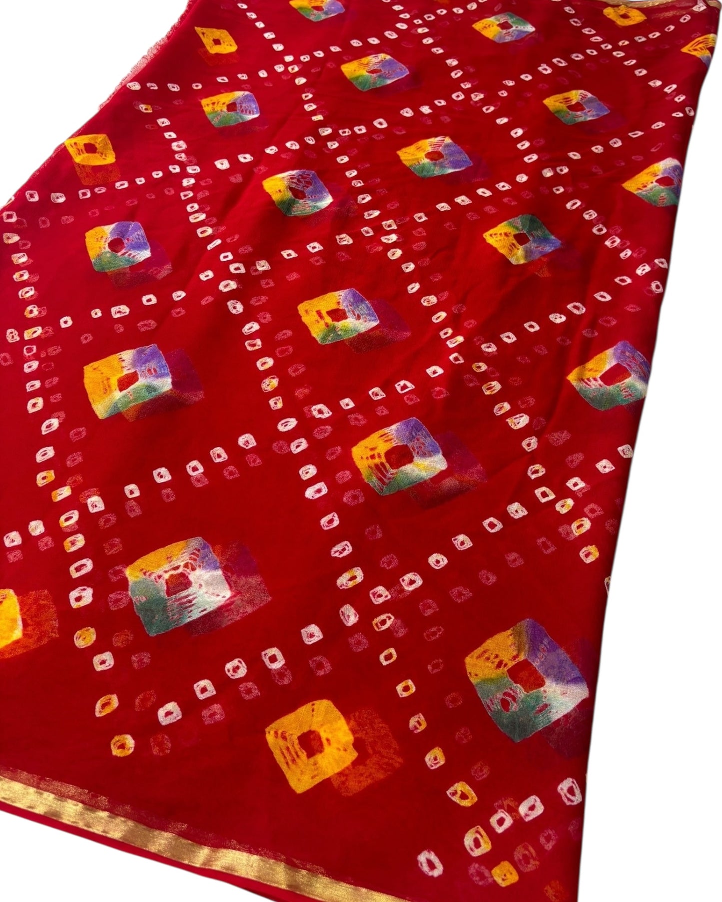 Pure Georgette Bandhani & Batik Saree | Rajasthani Ethnic Saree – Lfariya Fashion