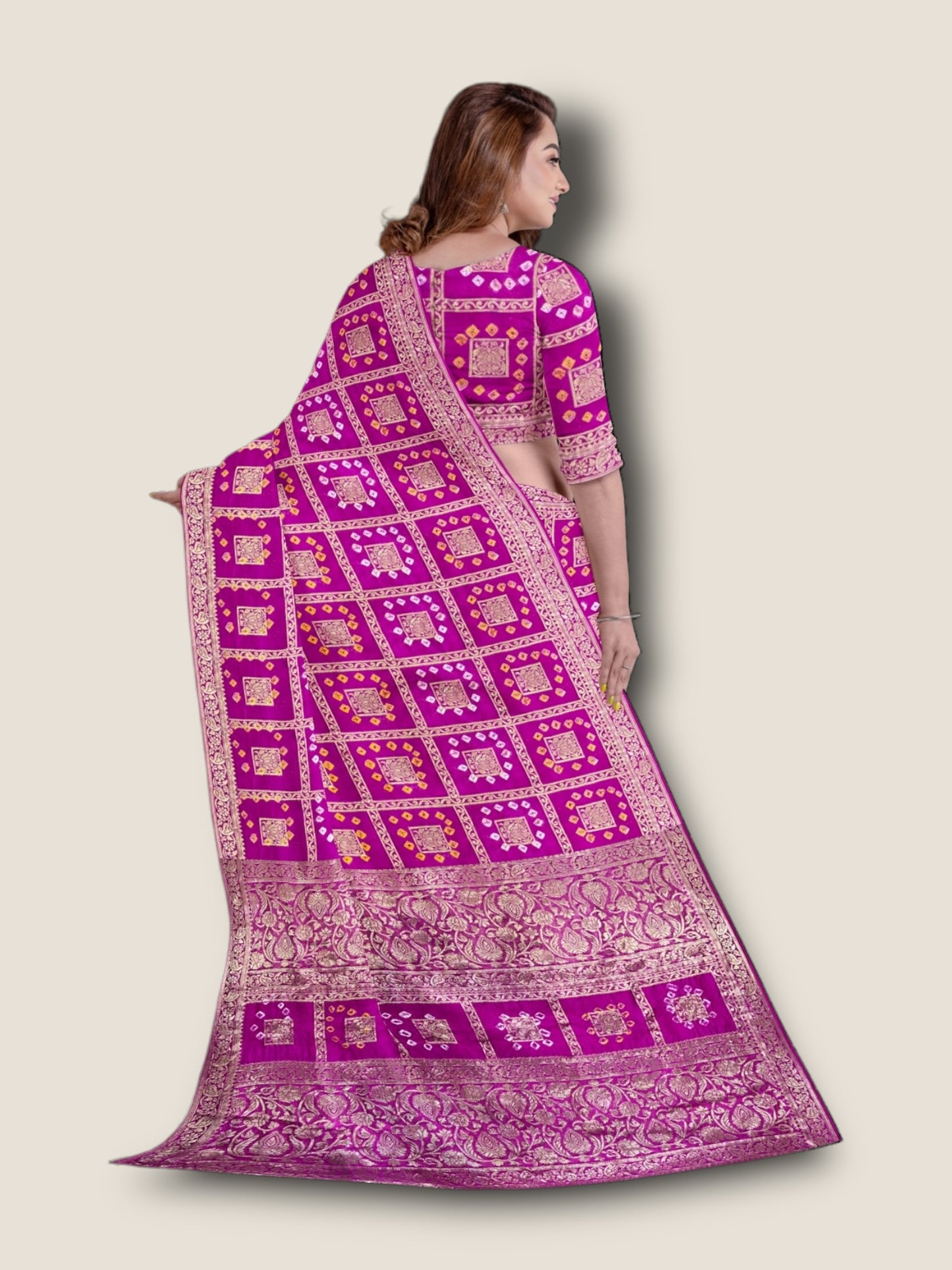 Banarasi Gharchola Bandhani Saree – Traditional Rajasthani Wedding Wear | Lfariya Fashion