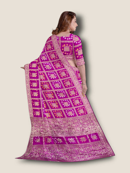 Banarasi Gharchola Bandhani Saree – Traditional Rajasthani Wedding Wear | Lfariya Fashion