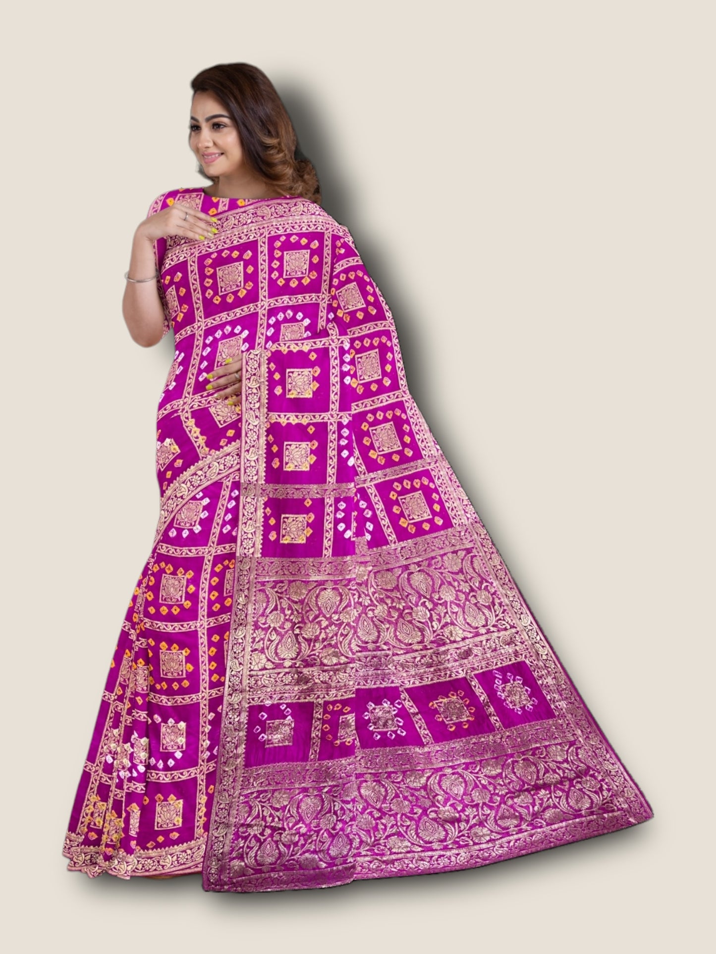 Banarasi Gharchola Bandhani Saree – Traditional Rajasthani Wedding Wear | Lfariya Fashion