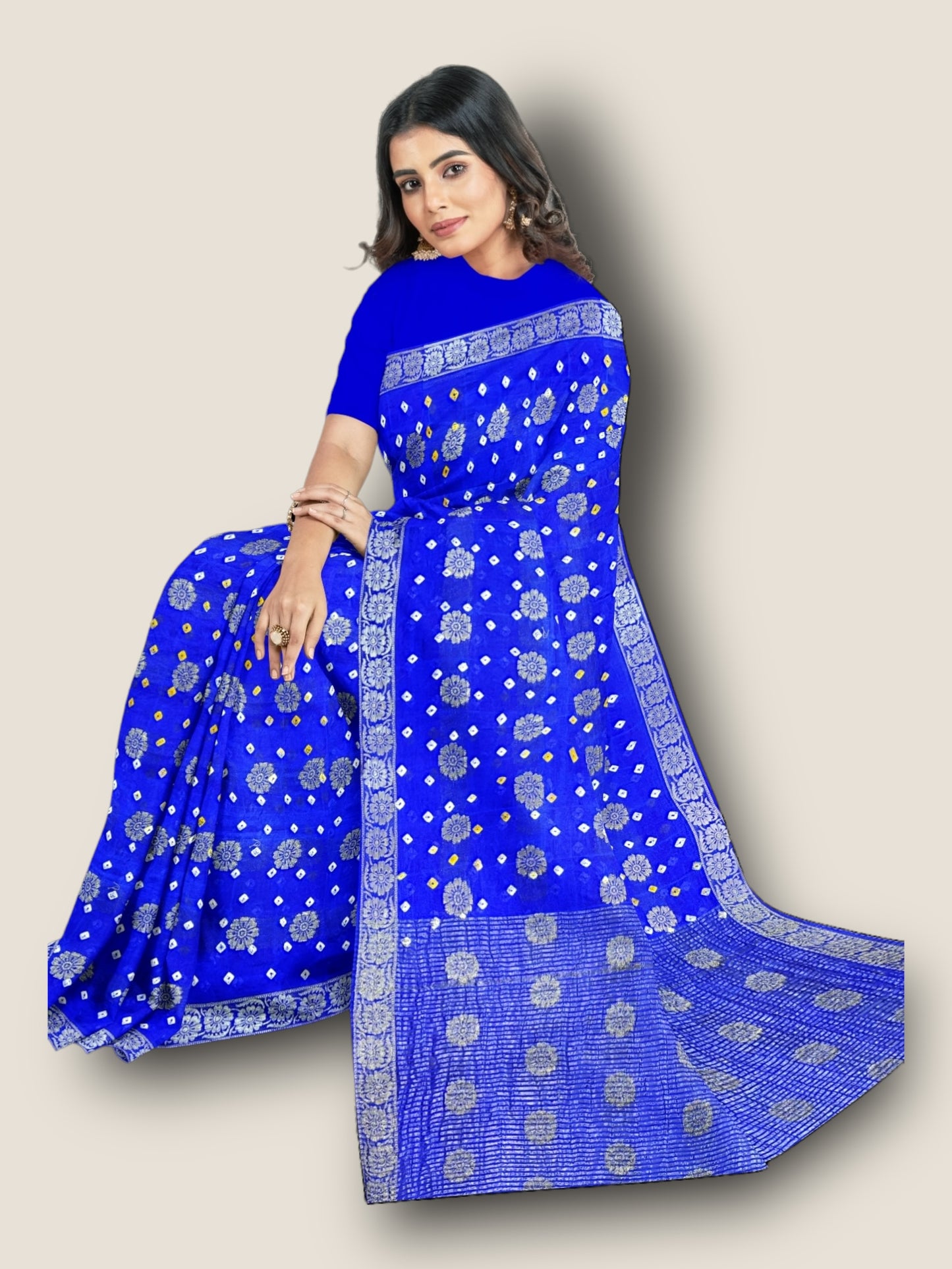 Banarasi Gharchola Dollar Buti Bandhani Saree | Authentic Rajasthani Bridal Saree – Lfariya Fashion