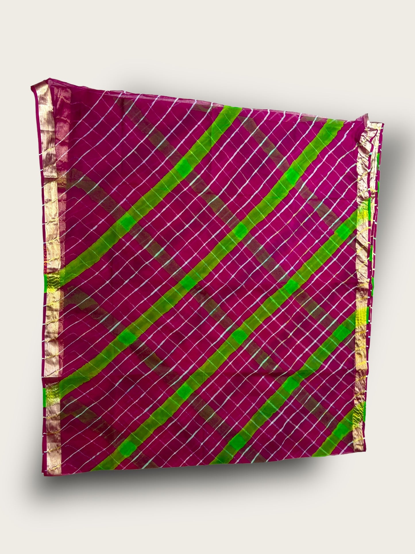 Chiffon Leheriya Two Color Saree | Lightweight Rajasthani Saree – Lfariya Fashion