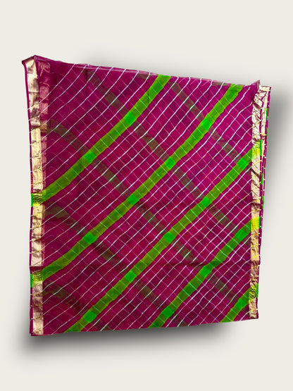 Chiffon Leheriya Two Color Saree | Lightweight Rajasthani Saree – Lfariya Fashion