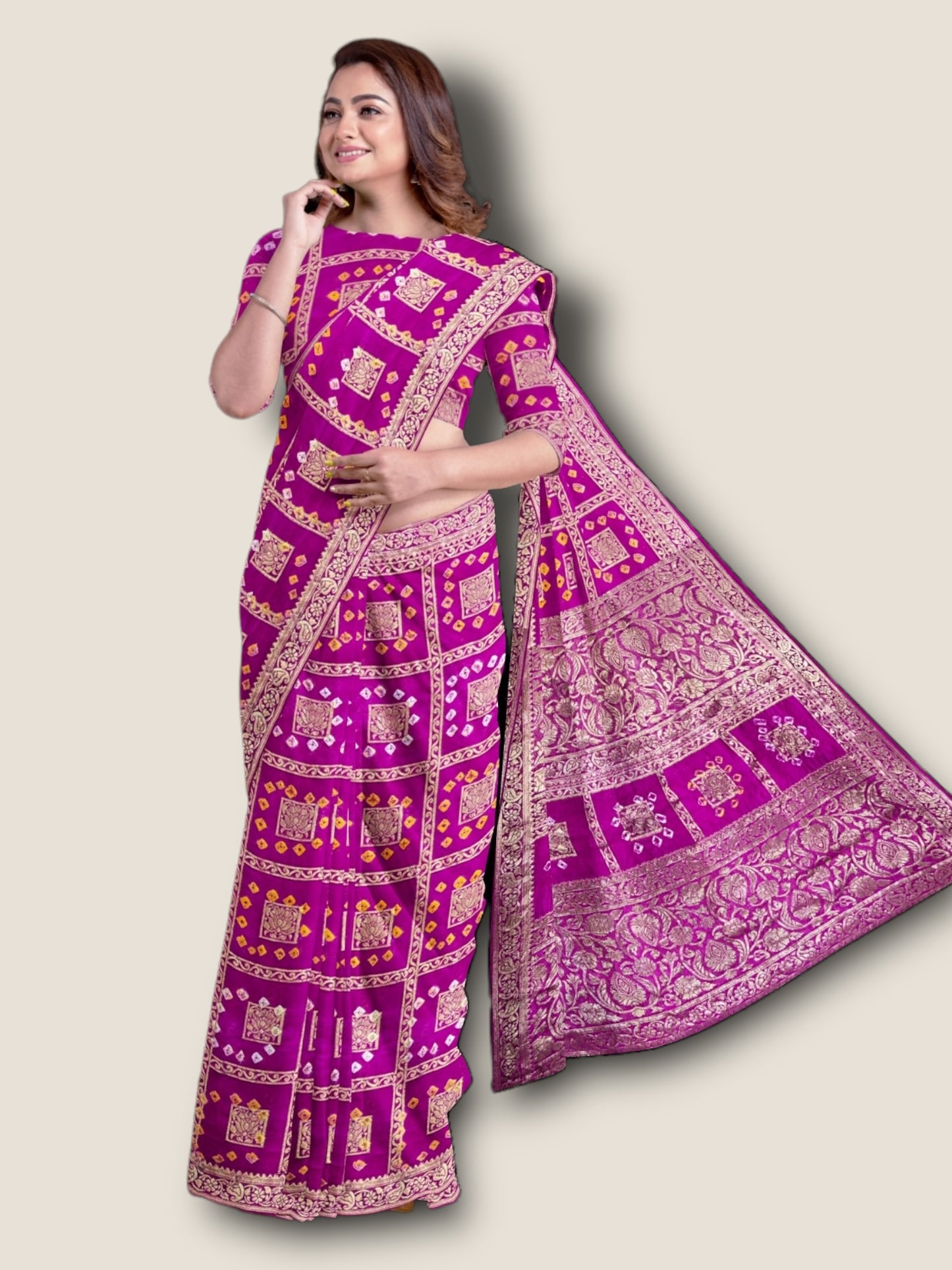 Banarasi Gharchola Bandhani Saree – Traditional Rajasthani Wedding Wear | Lfariya Fashion