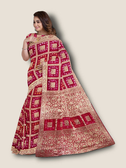 Banarasi Gharchola Bandhani Saree – Traditional Rajasthani Wedding Wear | Lfariya Fashion