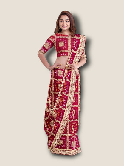 Banarasi Gharchola Bandhani Saree – Traditional Rajasthani Wedding Wear | Lfariya Fashion
