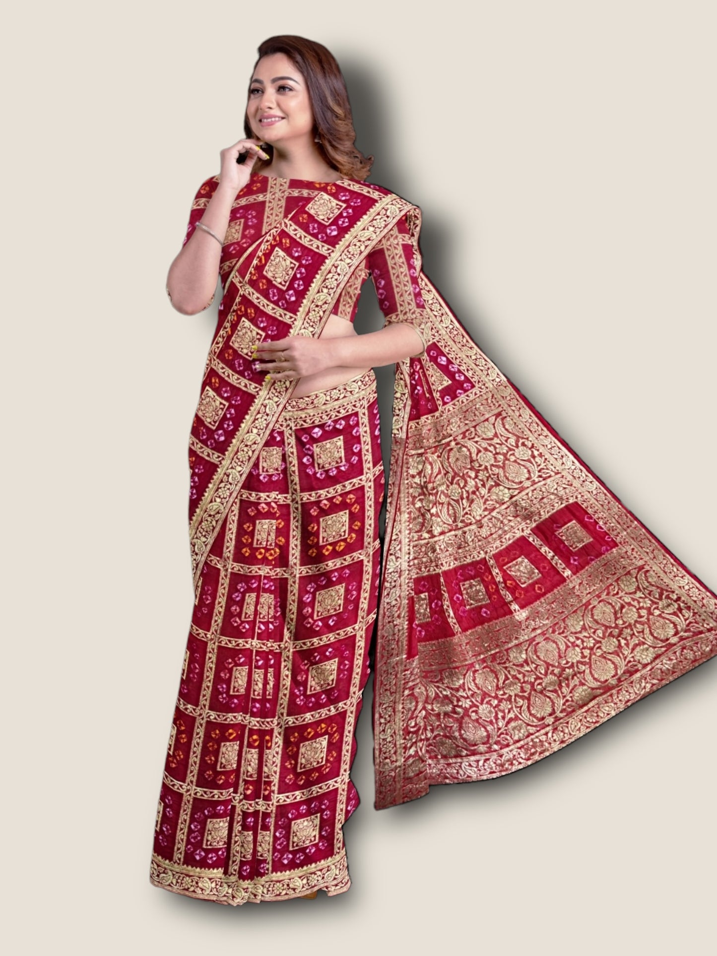 Banarasi Gharchola Bandhani Saree – Traditional Rajasthani Wedding Wear | Lfariya Fashion