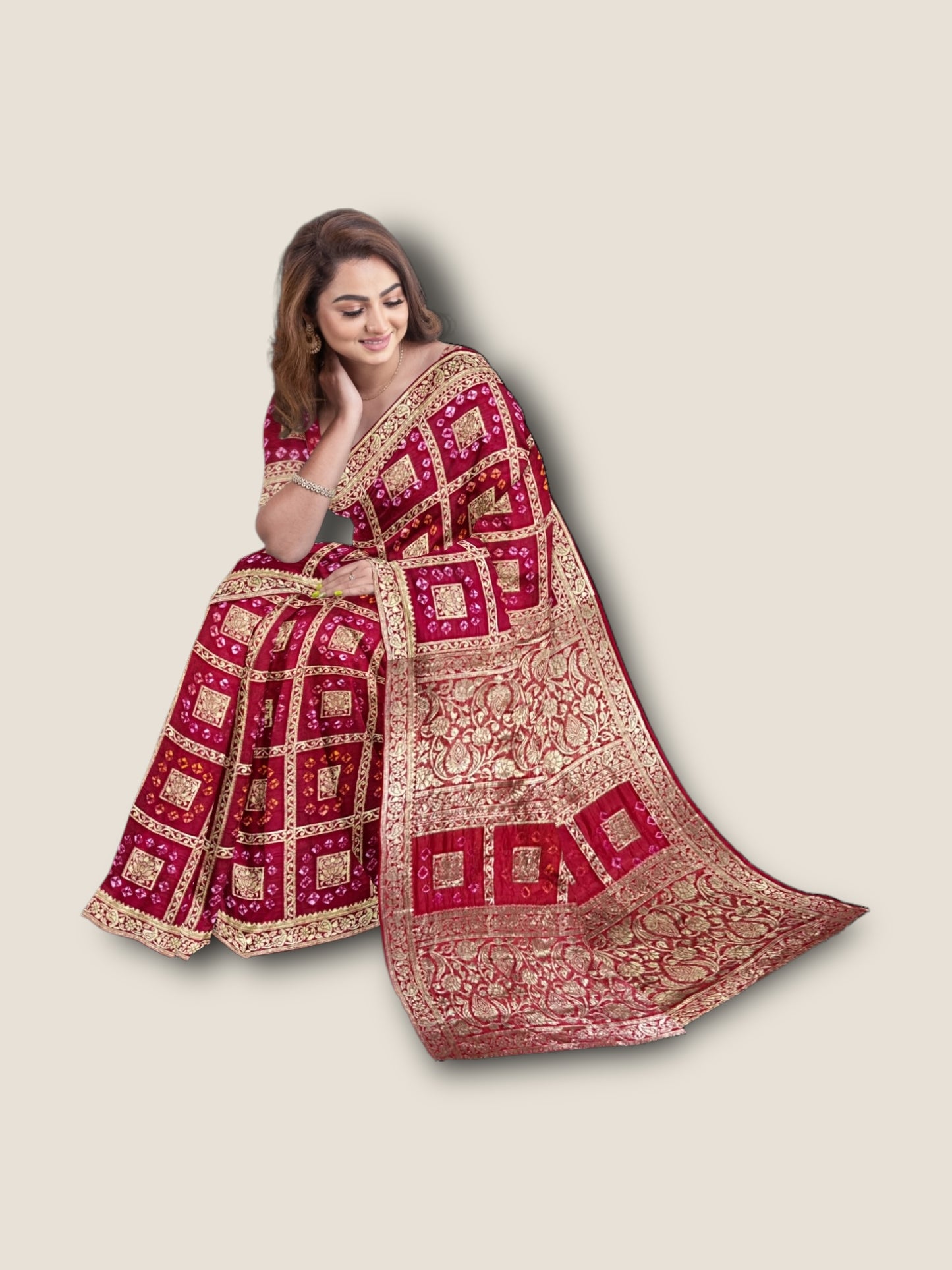 Banarasi Gharchola Bandhani Saree – Traditional Rajasthani Wedding Wear | Lfariya Fashion