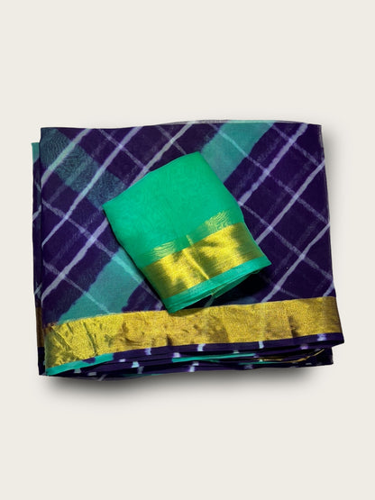 Chiffon Leheriya Two Color Saree | Lightweight Rajasthani Saree – Lfariya Fashion