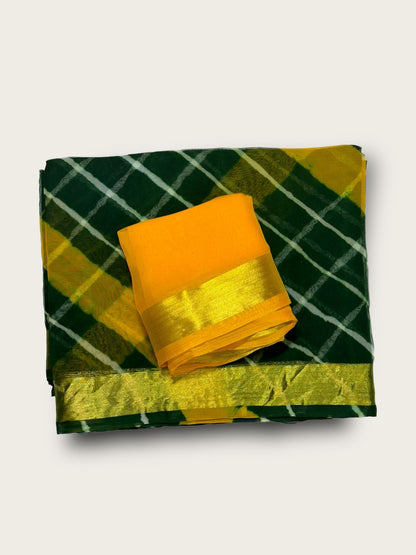 Chiffon Leheriya Two Color Saree | Lightweight Rajasthani Saree – Lfariya Fashion