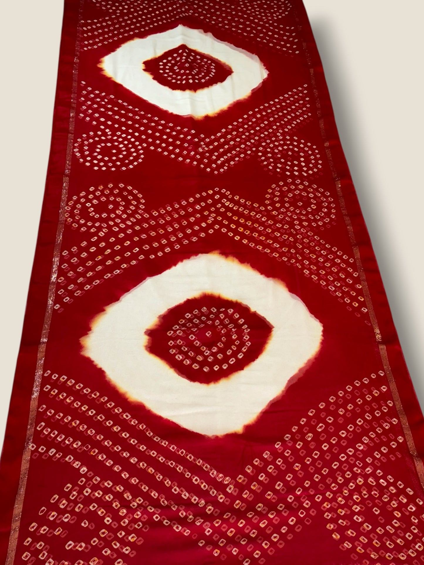 Pure Georgette Bandhani & Batik Saree with Resham Border – Lfariya Fashion