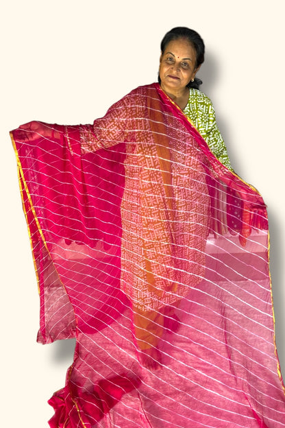 Chiffon Leheriya Light Weight Saree | Rajasthani Saree –  Dry Clean Only -  Lfariya Fashion (Copy)