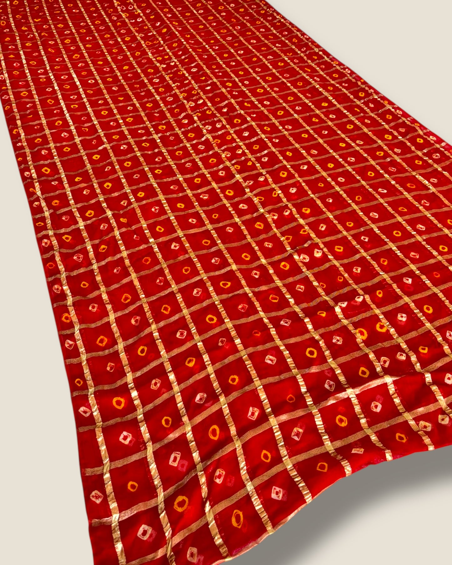 Pure Georgette Bandhani Saree | Gharchola Zari Checks Saree with Blouse Piece – Lfariya Fashion