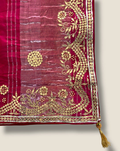 Designer Ekdana Bandhej Saree with Intricate Zari Embroidery – Modal Gaji Silk by Lfariya Fashion